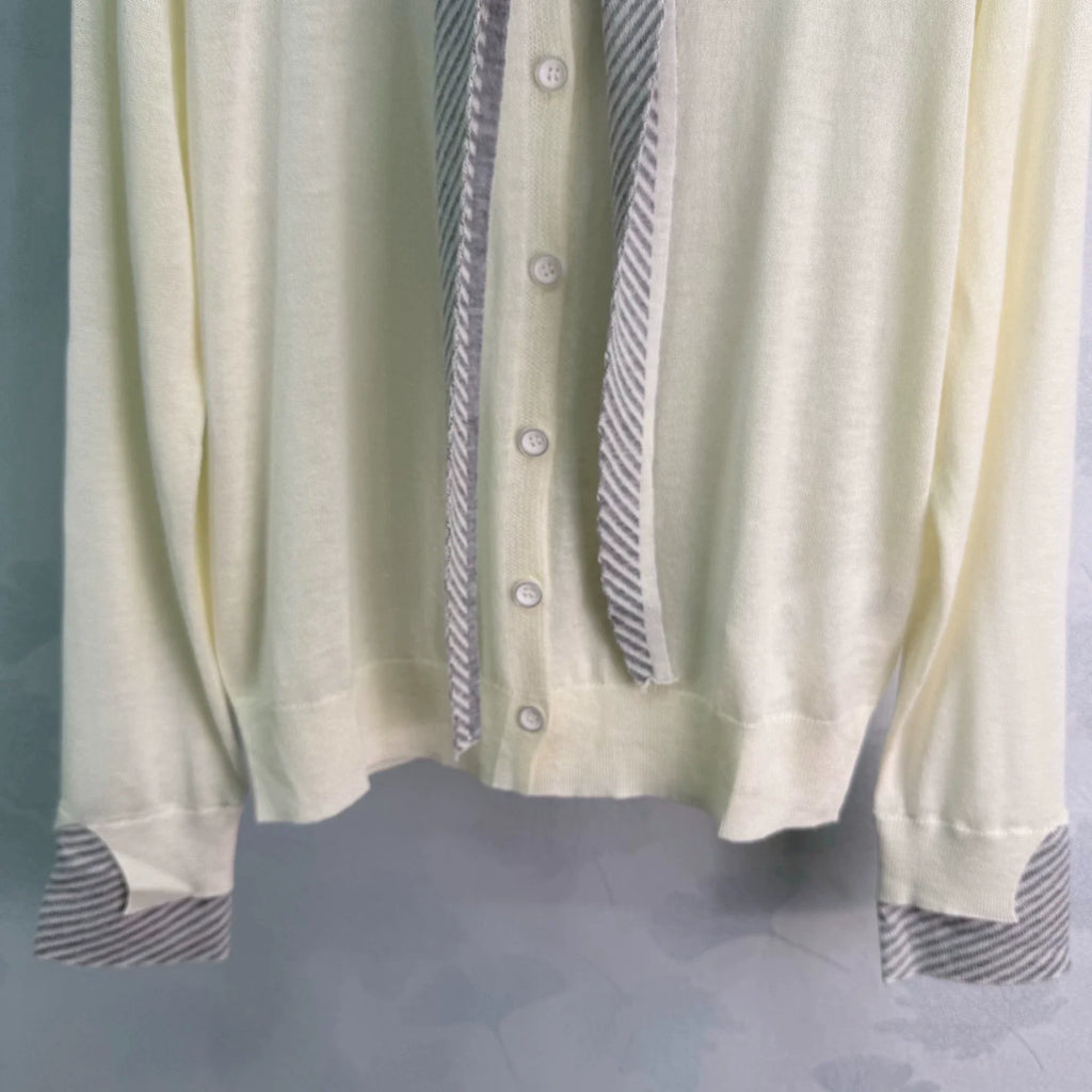 26 Early Autumn New Striped Shawl Knit Cardigan