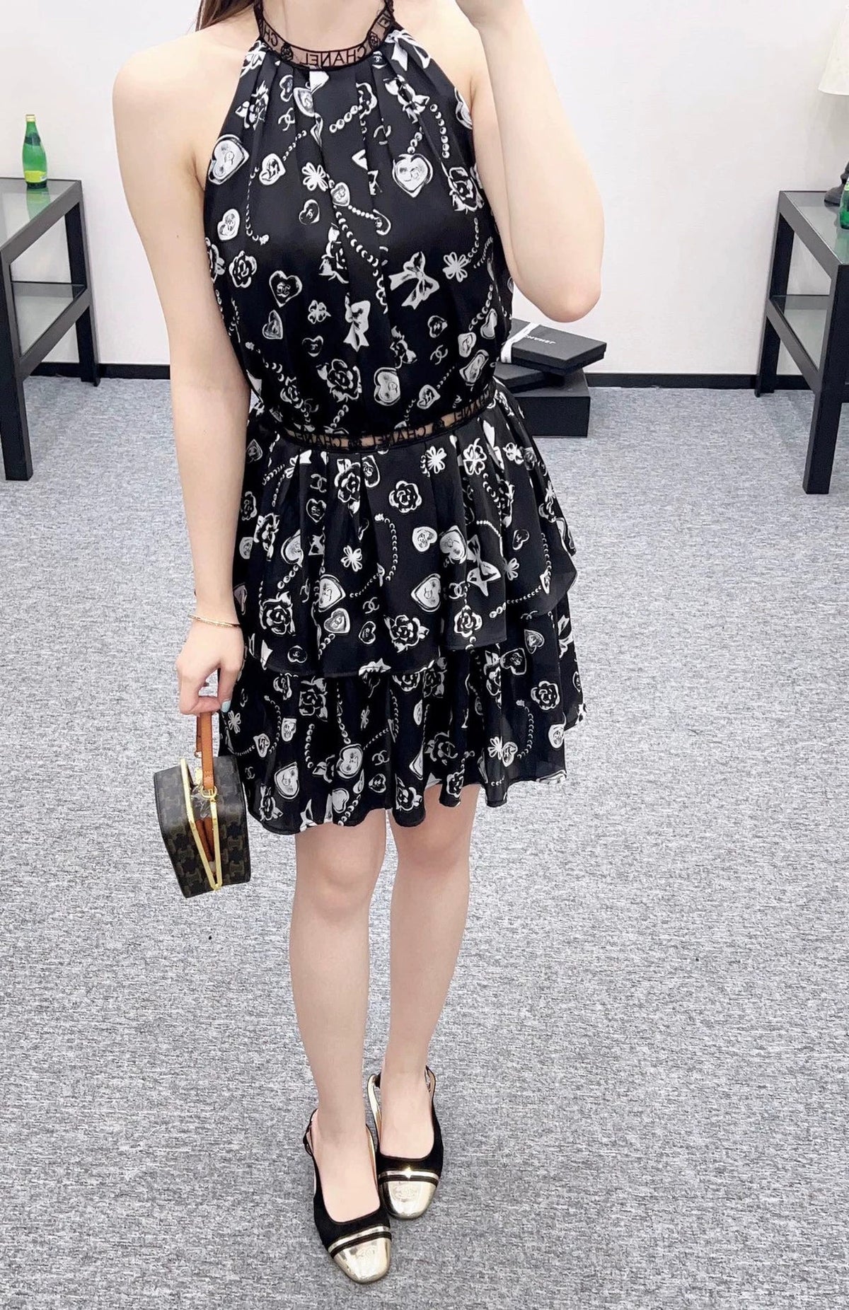 C 25 Printed halter dress
