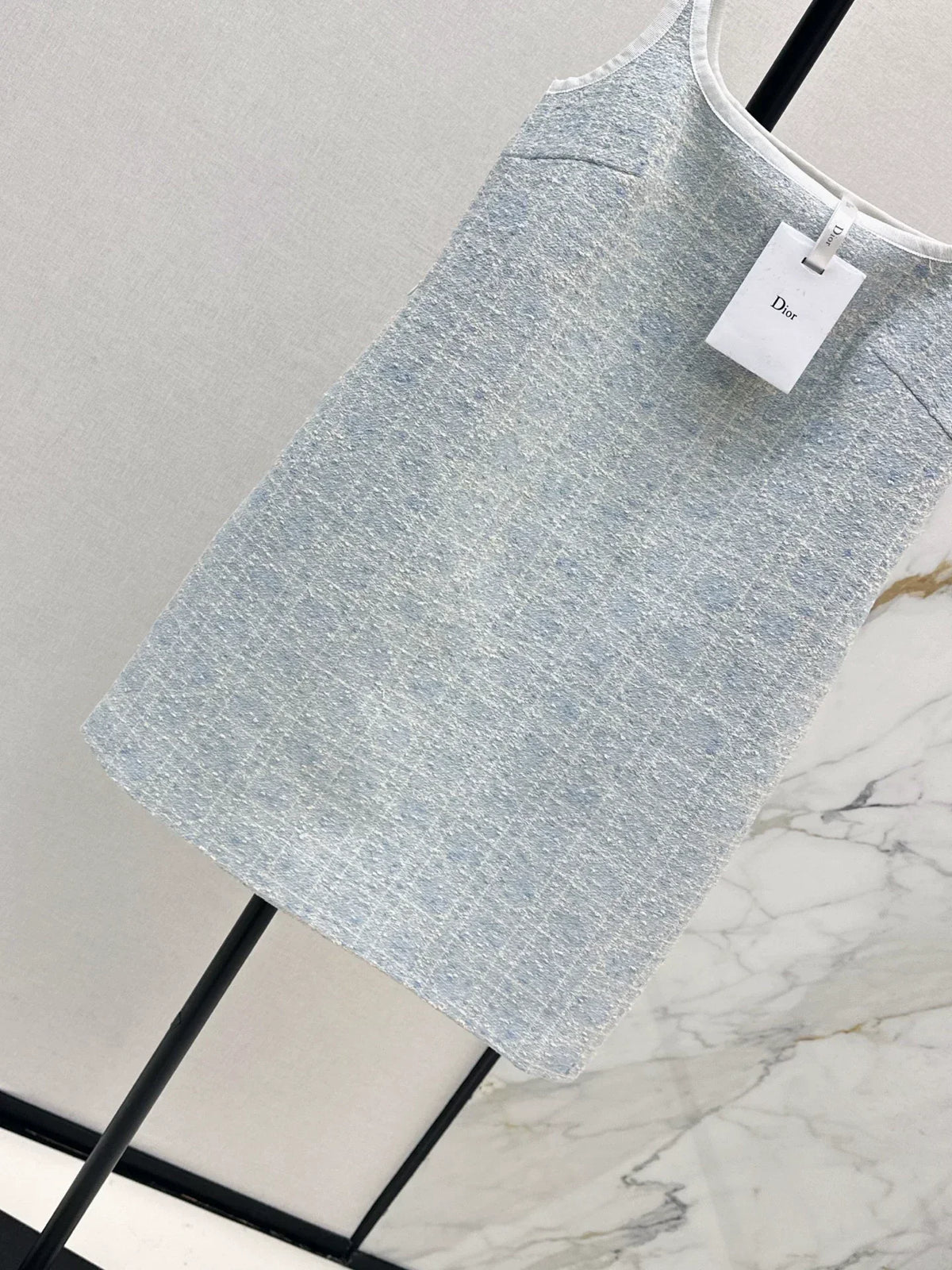 25fw Glacier Blue Vine Grid Strap Dress