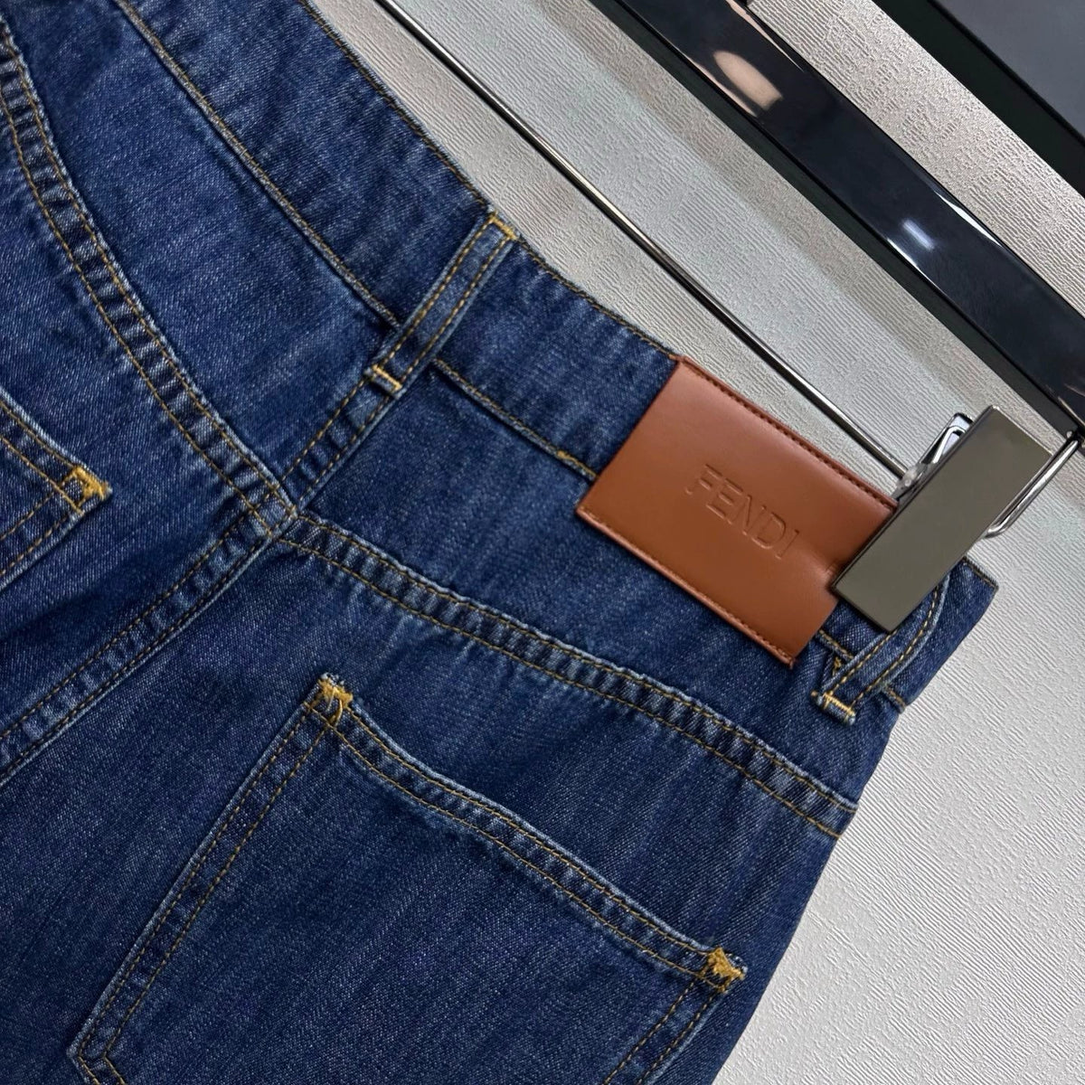26New ArrivalPaneled Straight-Leg Denim Trousers