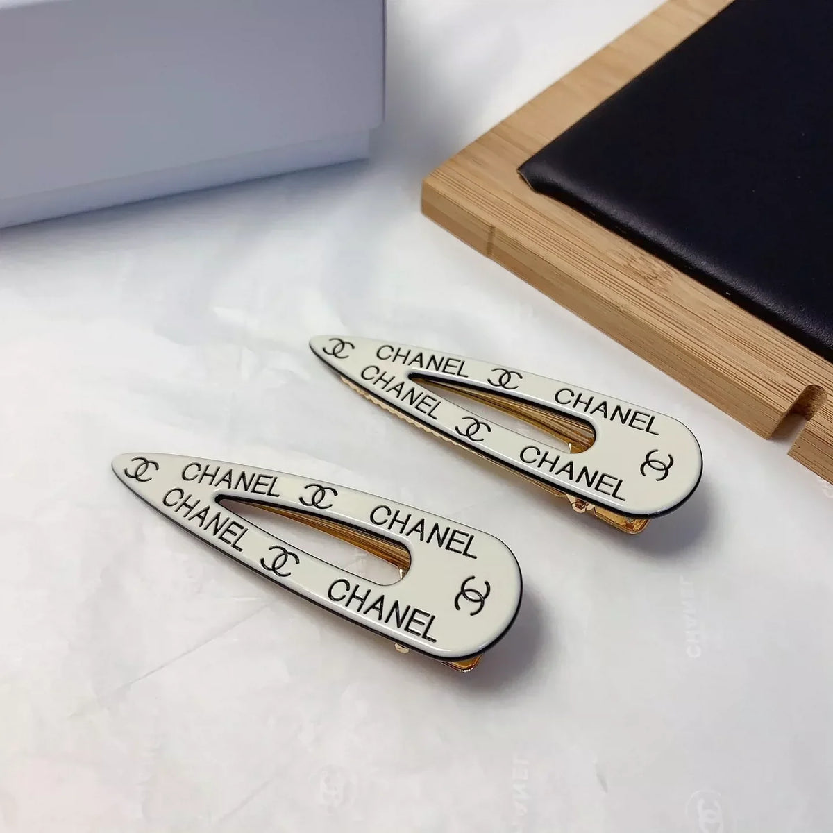 Acrylic logo hair clip