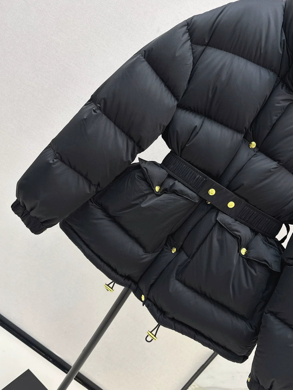 25fw Stand collar waisted down jacket