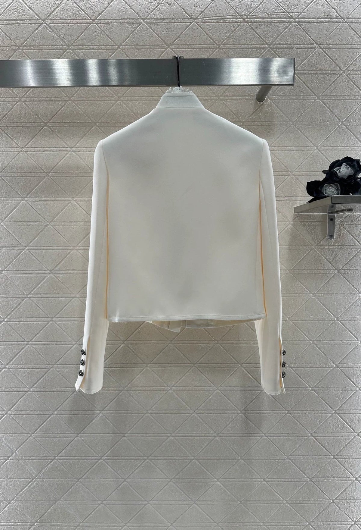 25fw Stand-up collar, water-soluble lace blazer.