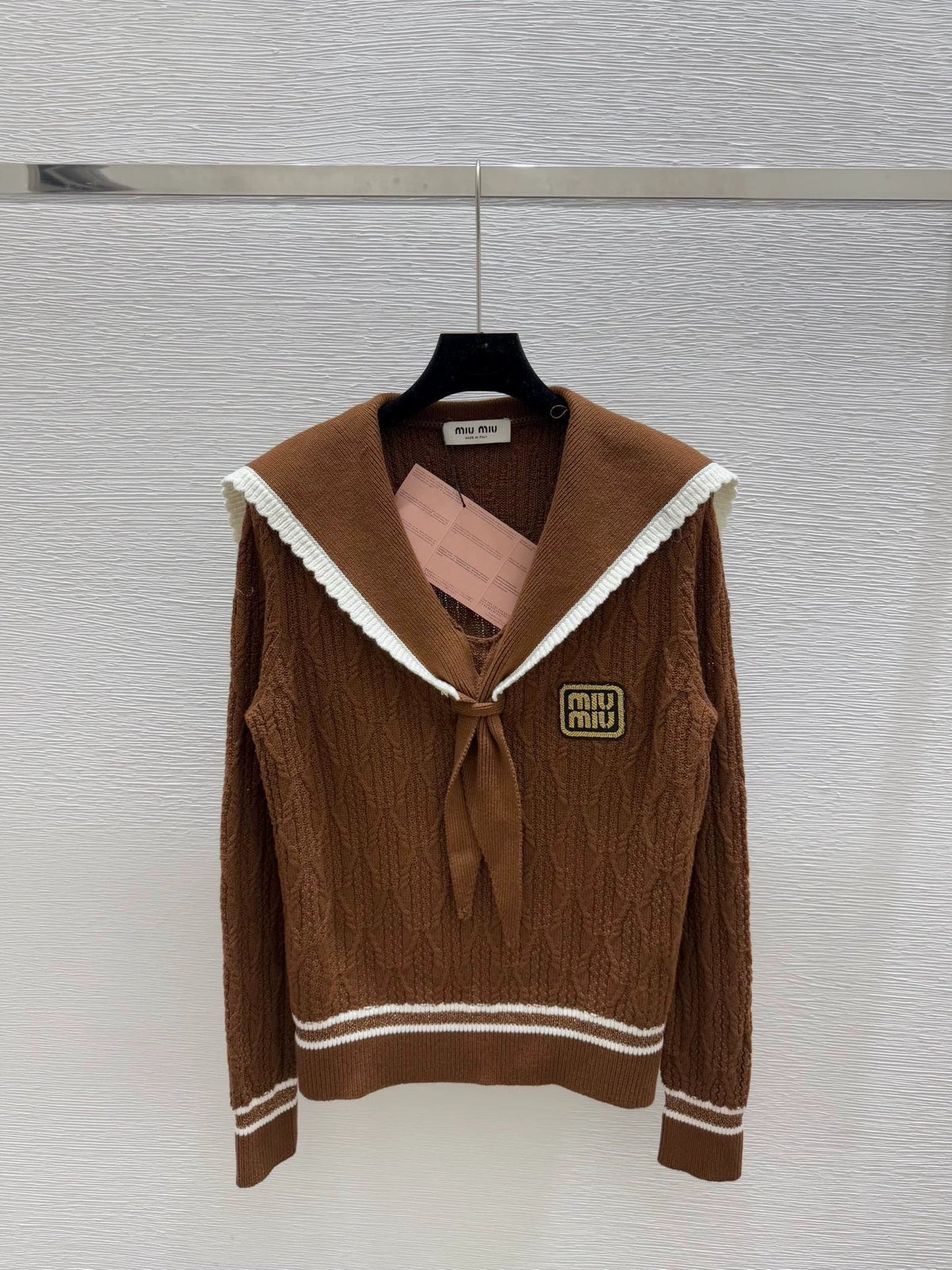 25fw Navy collar knitted sweater