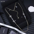 Square enamel spliced sweater chain