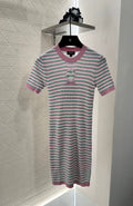 C 25 Striped Knit Short-Sleeved Dress