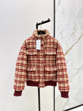 25 Skiing tweed plaid stand up collar down