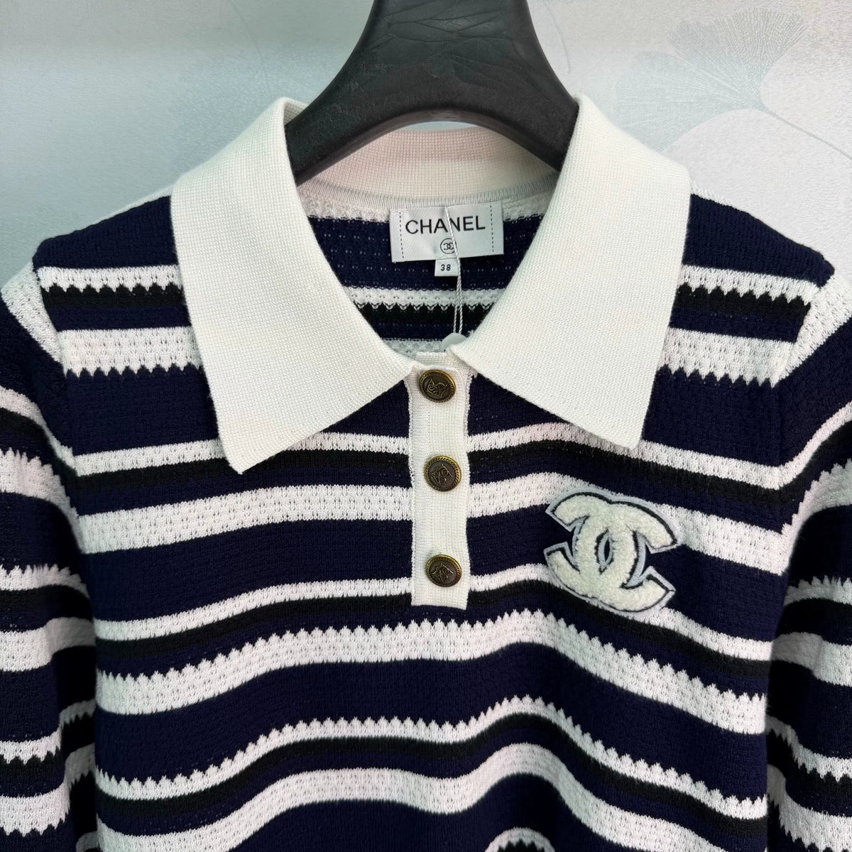 26F Early Autumn New Striped Polo Knit Sweater