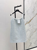 25fw Glacier Blue Vine Grid Strap Dress