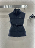 25fw Stand up collar, waist belt, down vest