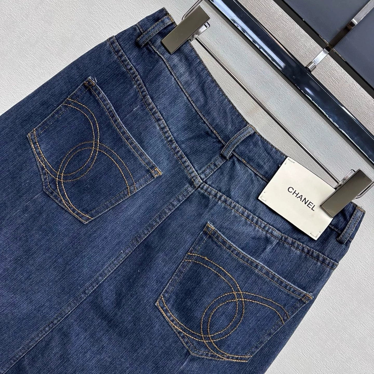 26ssNew Embroidered Denim Mermaid Skirt