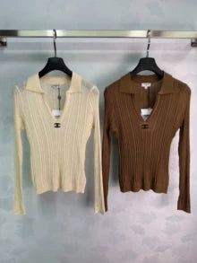 26 Early Autumn New Lapel Knit Long Sleeve Sweater
