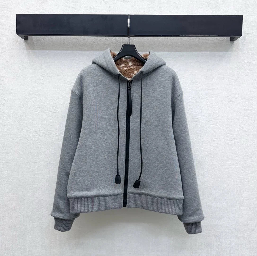 26 New Hooded Teddy Lamb Fleece Jacket