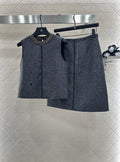 25fw Sleeveless top and skirt set