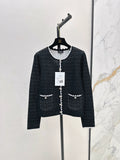 25fw Color blocked small lace cardigan