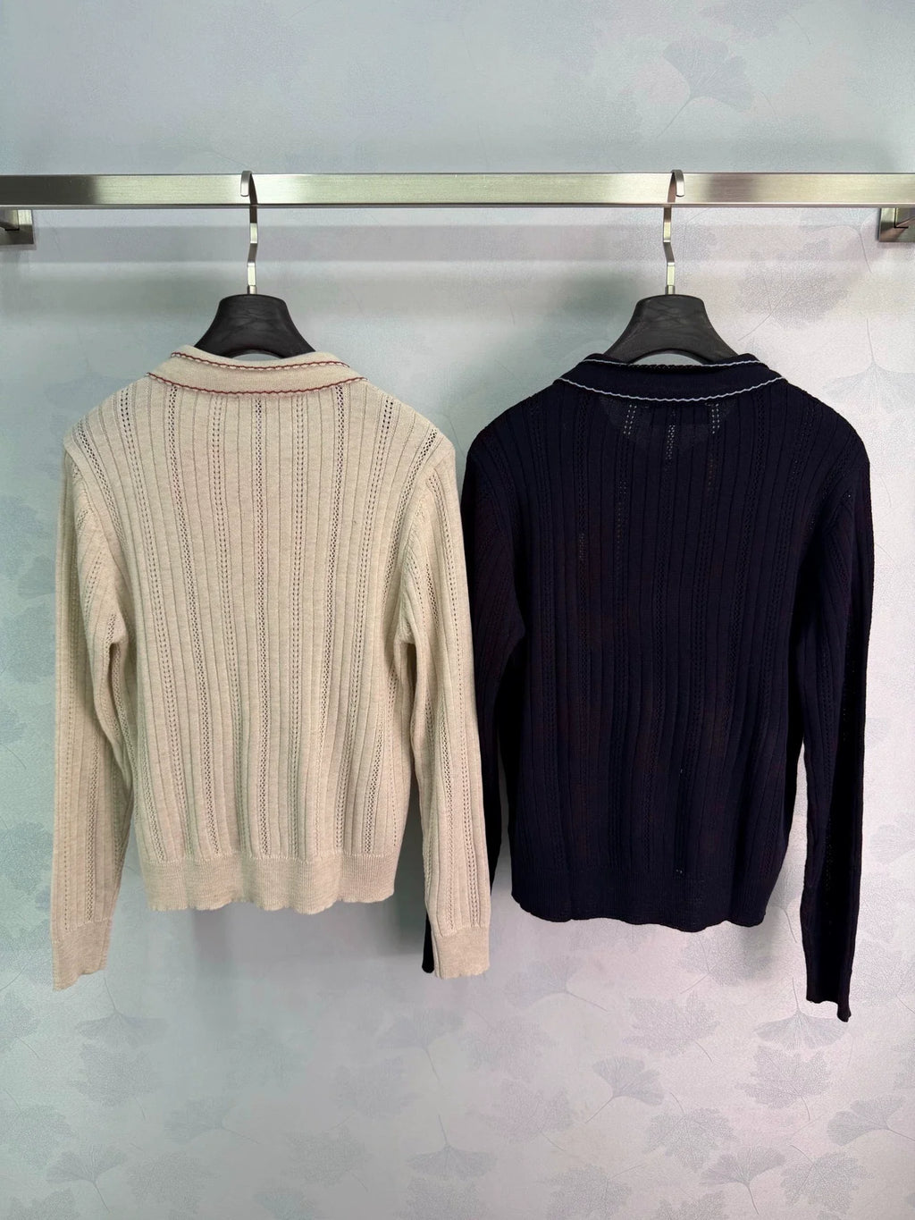 26 Early Autumn New Hollow Knit Polo Shirt