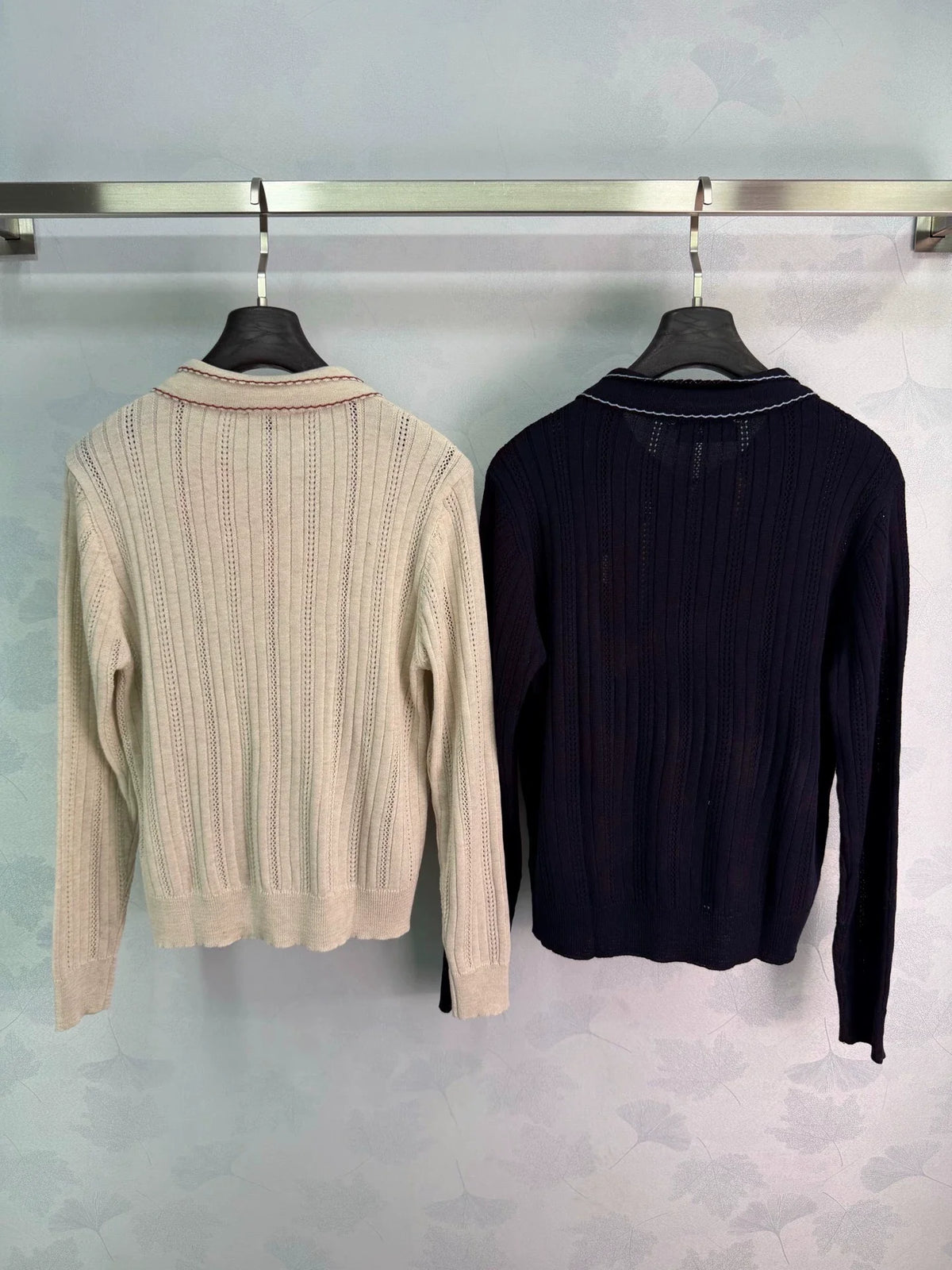 26 Early Autumn New Hollow Knit Polo Shirt