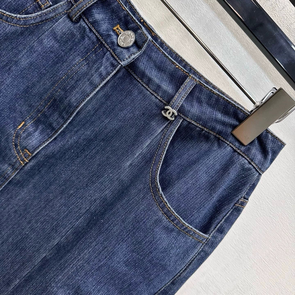 26ssNew Embroidered Denim Mermaid Skirt