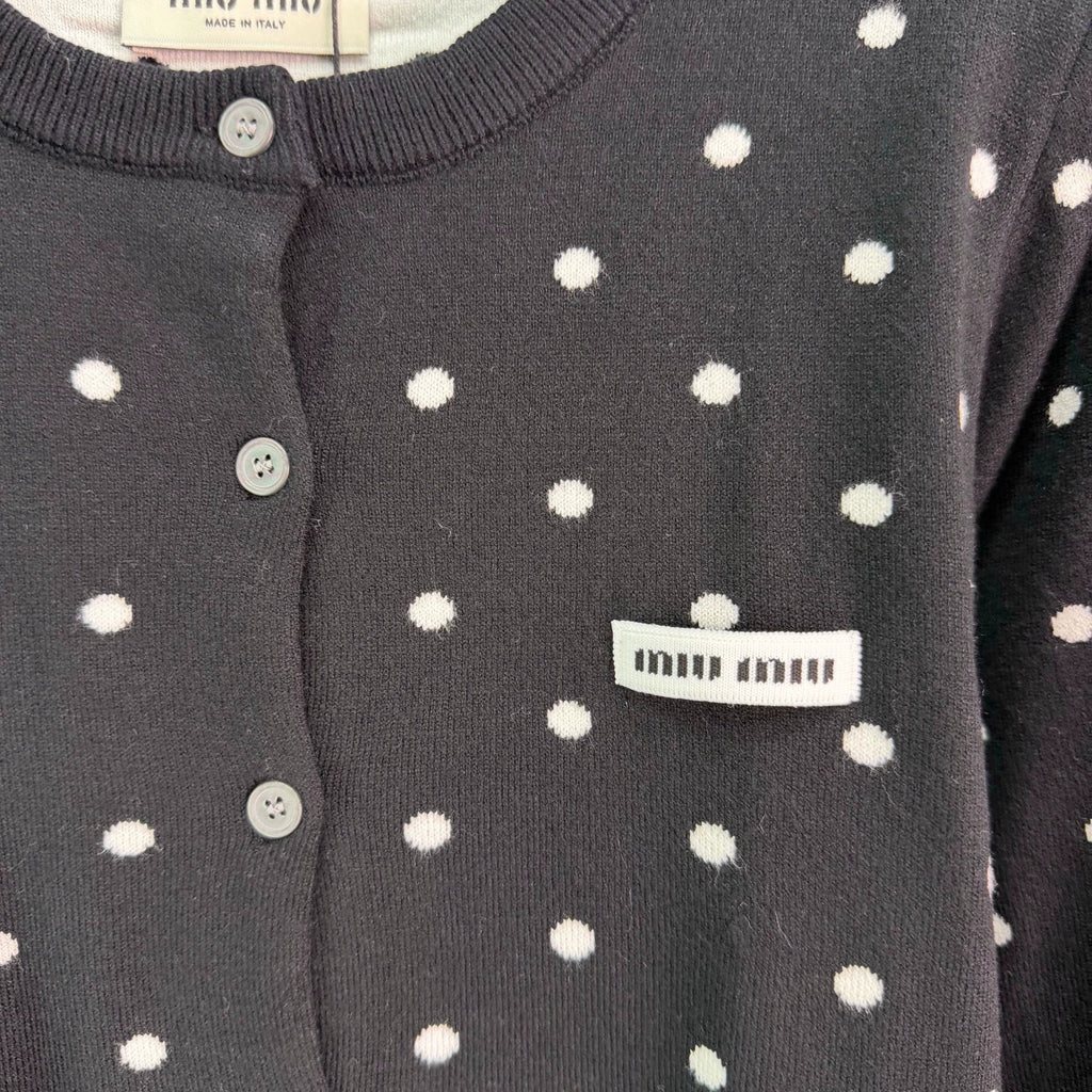 26 Early Fall New Polka Dot Knit Long-Sleeve Cardigan and Mini Skirt Set