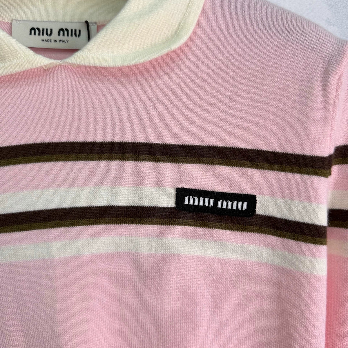 26 Early Autumn New Color-Block Striped Collared Knit Long-Sleeve