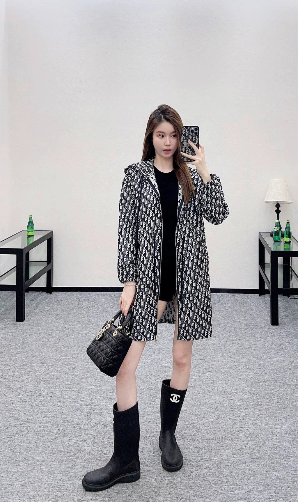25fw Jacquard hooded windbreaker jacket