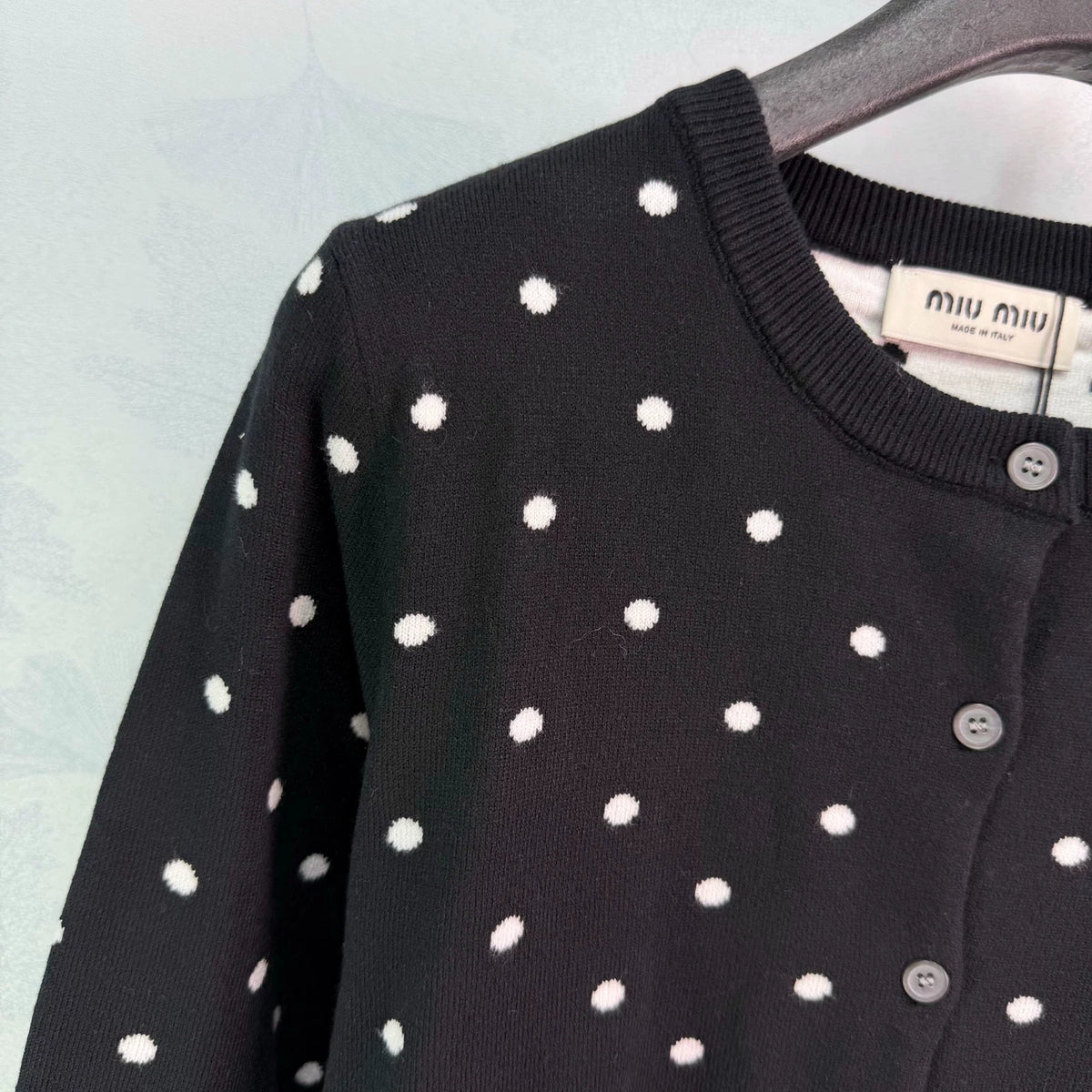 26 Early Fall New Polka Dot Knit Long-Sleeve Cardigan and Mini Skirt Set