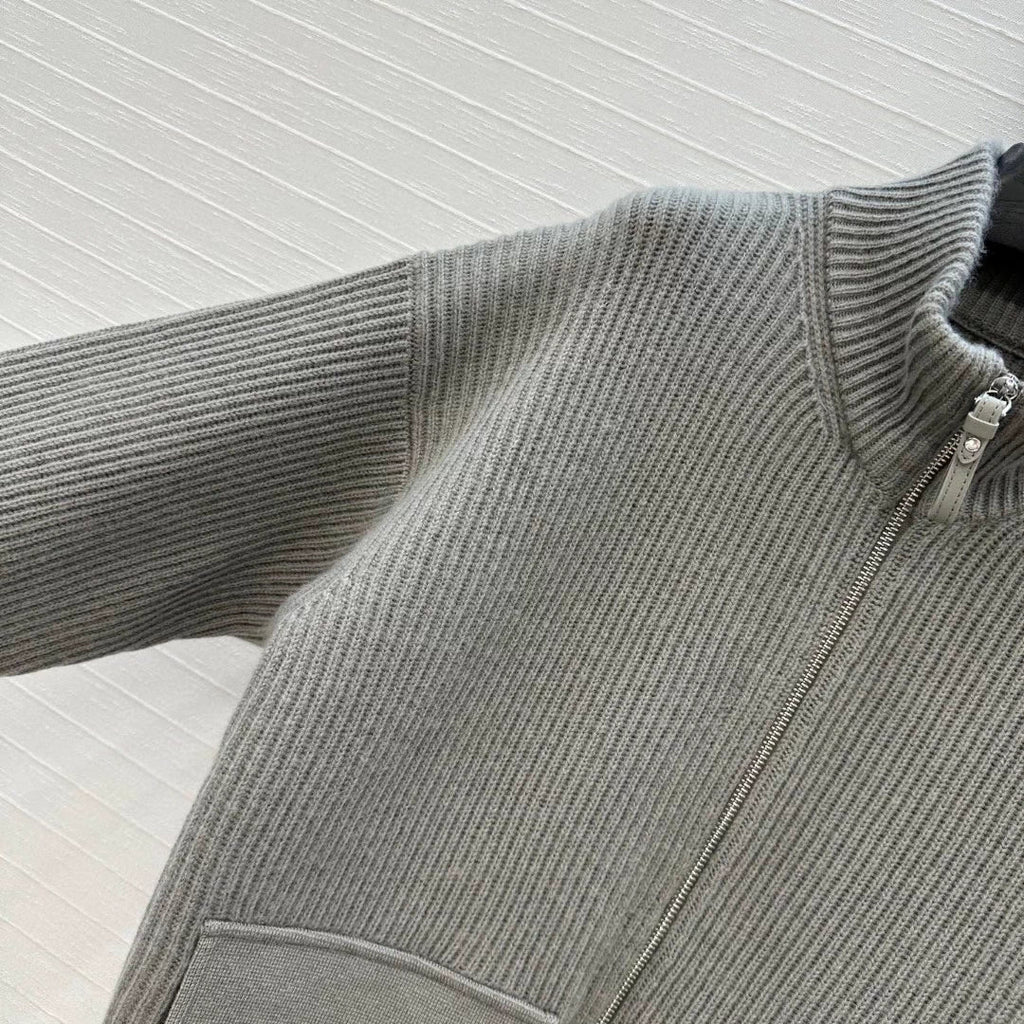 25fw new cashmere knitted zipper jacket