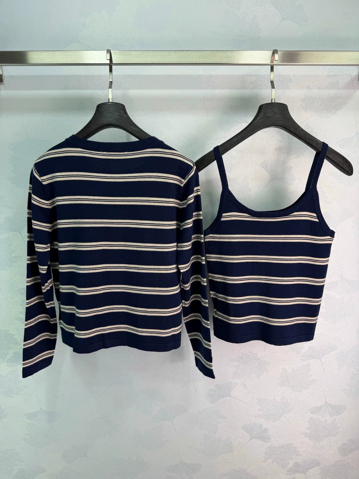26 Early Autumn New Striped Vest and Knit Cardigan Two-Piece Set
