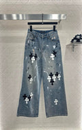 CH 25 new ink-splashed cross logo jeans
