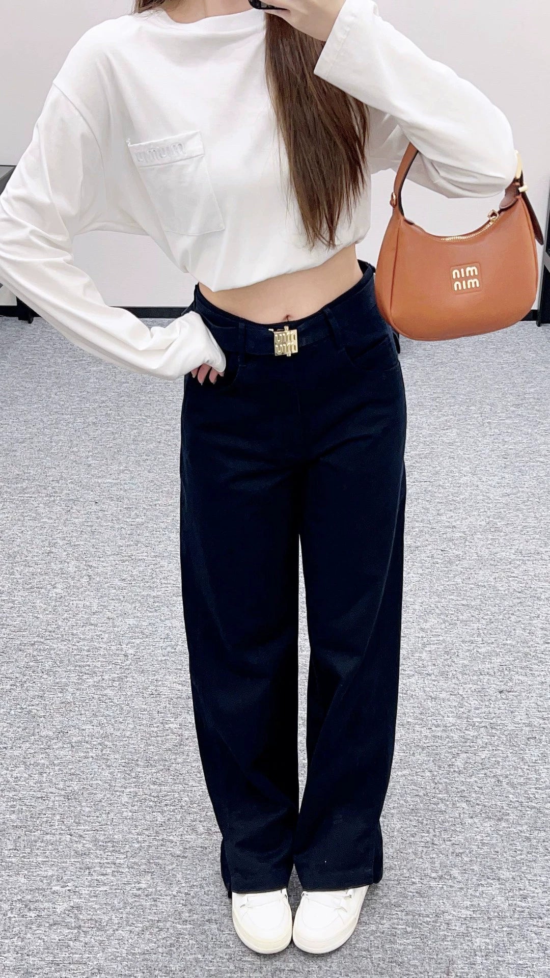 Mi 25 Belted casual wide-leg trousers