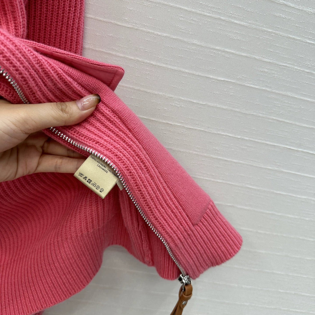 25fw new cashmere knitted zipper jacket
