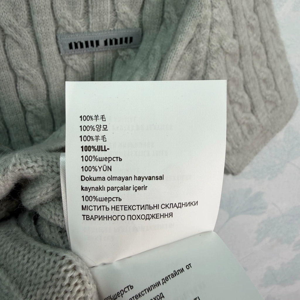Denim Patchwork Cable Knit Short Sleeve