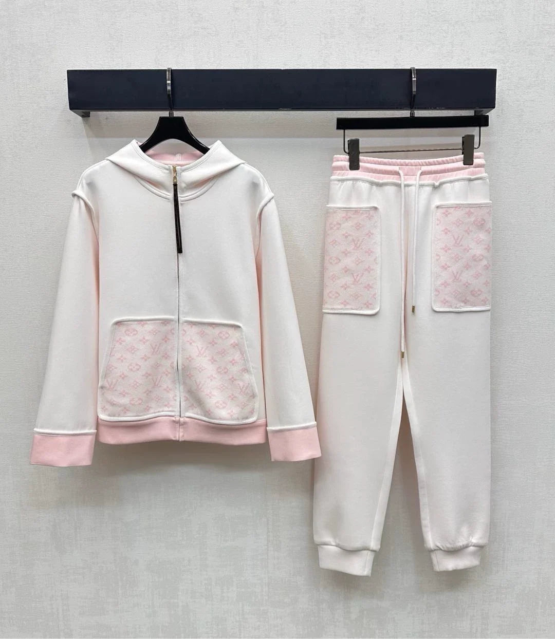 26New Season Hooded Jacquard Jacket & Trousers Set