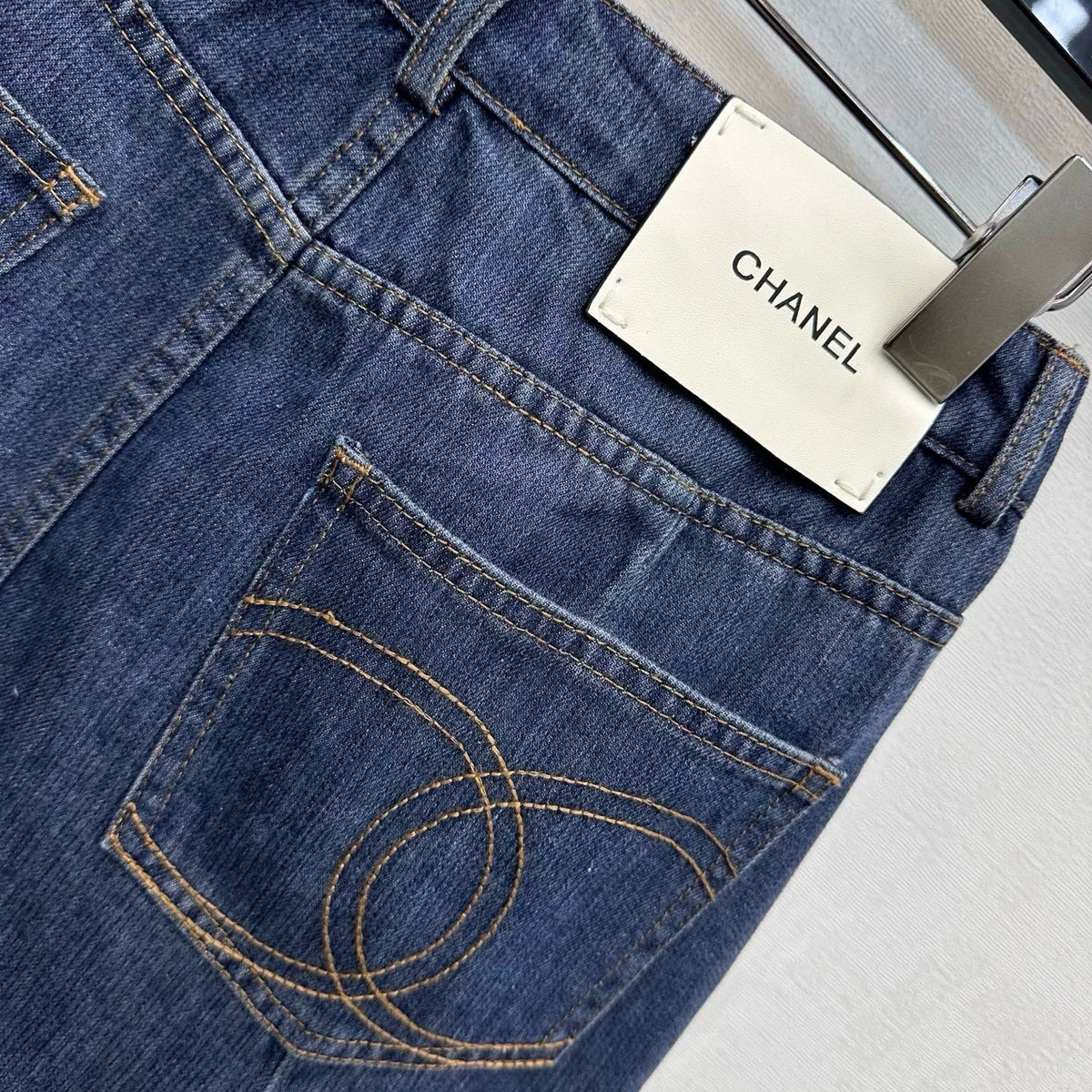 26ssNew Embroidered Denim Mermaid Skirt
