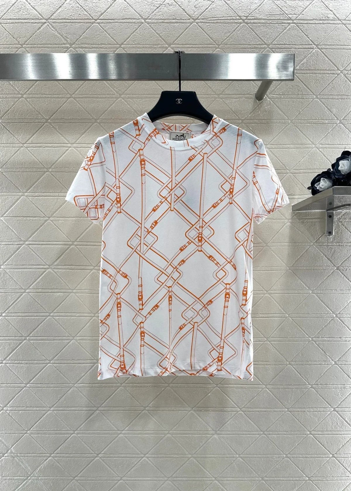 25fw Chain buckle printed T-shirt）