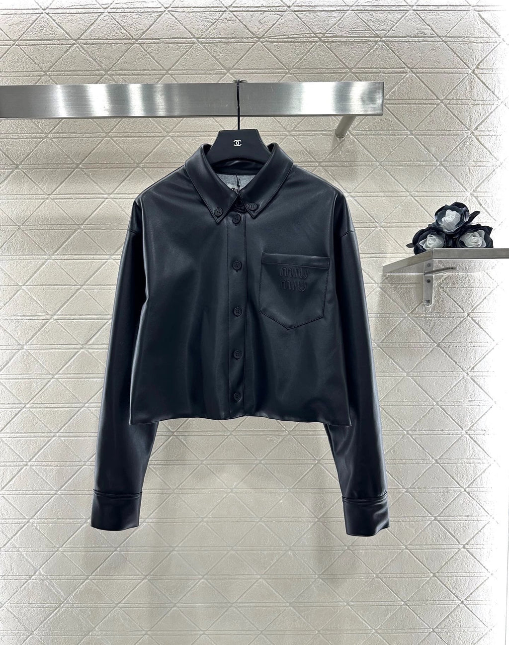 25fw Sheepskin shirt half skirt set