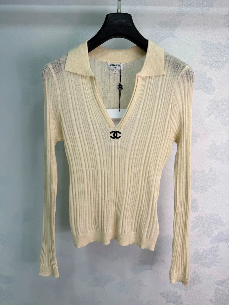 26 Early Autumn New Lapel Knit Long Sleeve Sweater