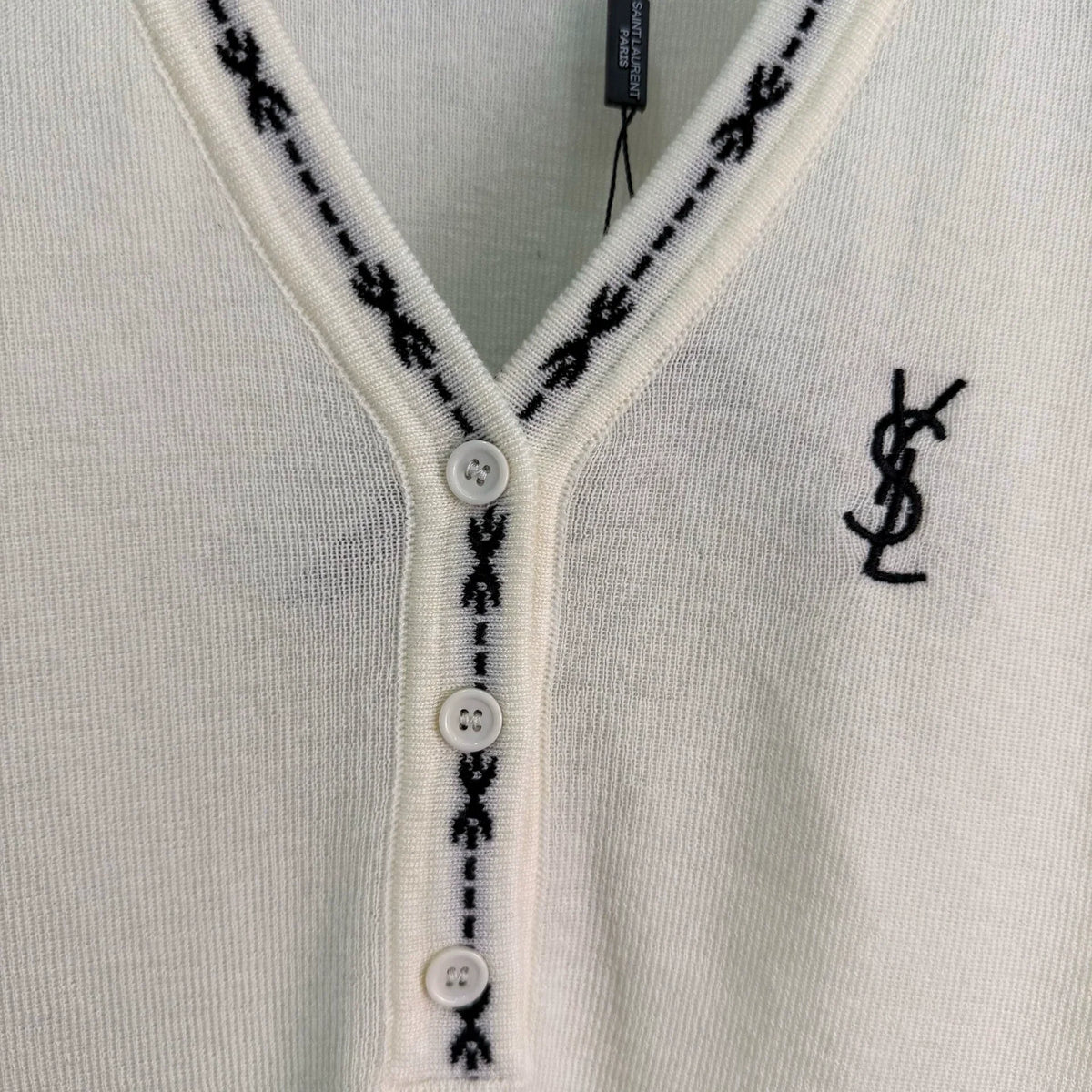 Yves Saint Laurent/26ss New V-Neck Knit Short Sleeve