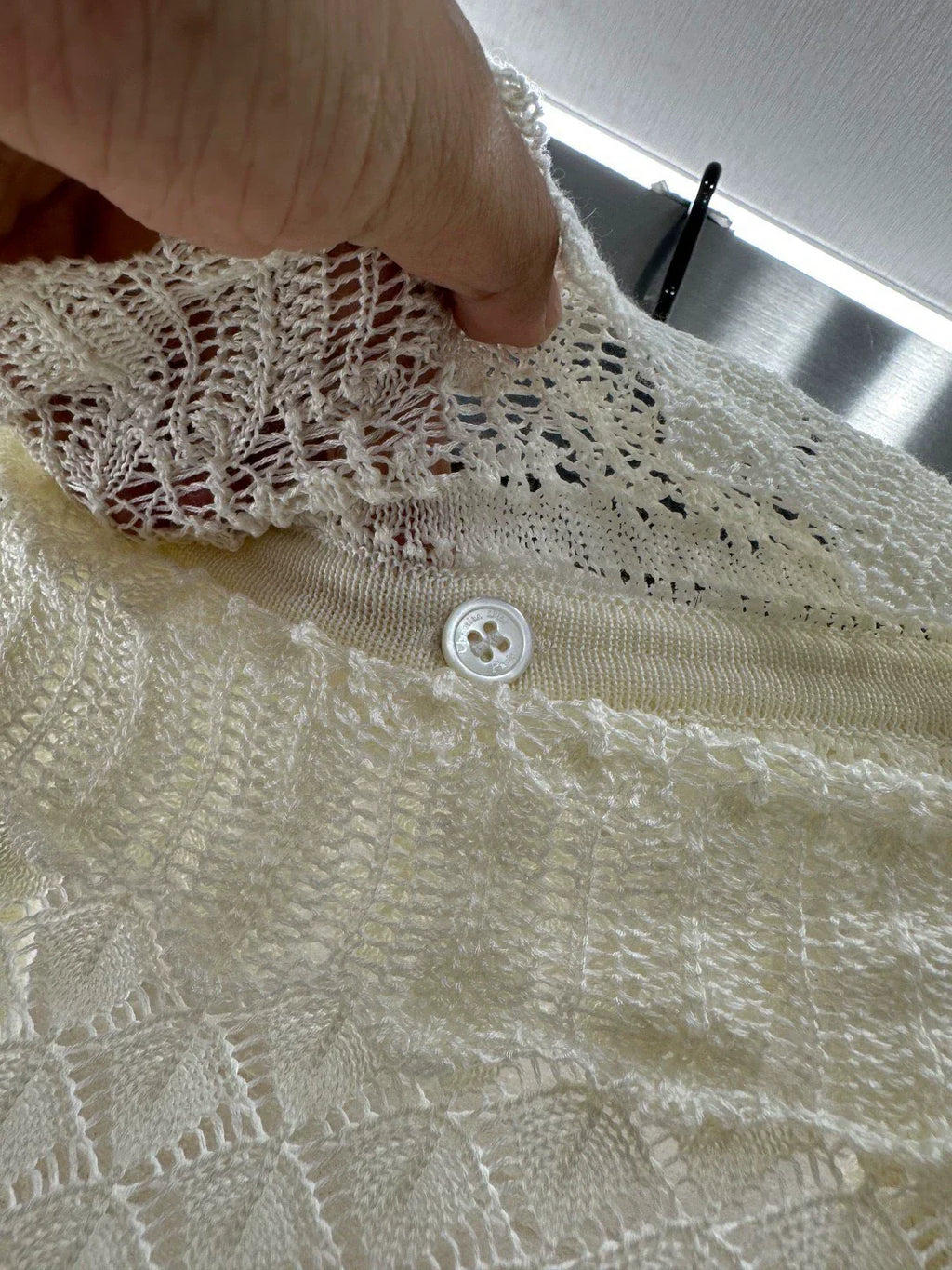 25fw Detachable lace knit top