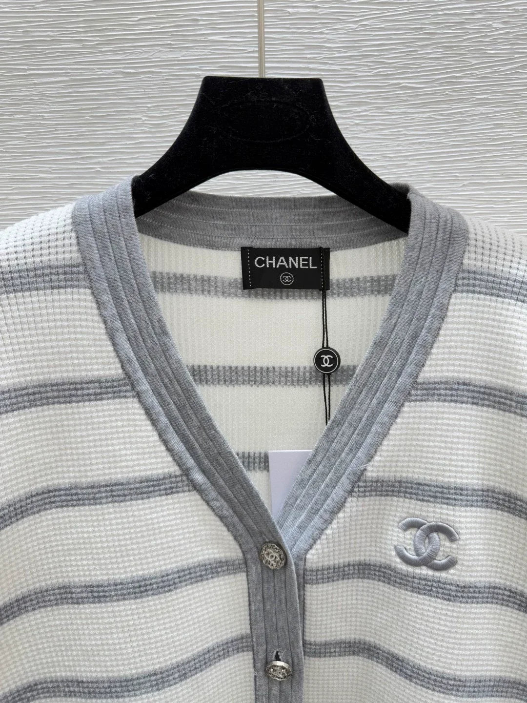 25fw Striped knitted cardigan