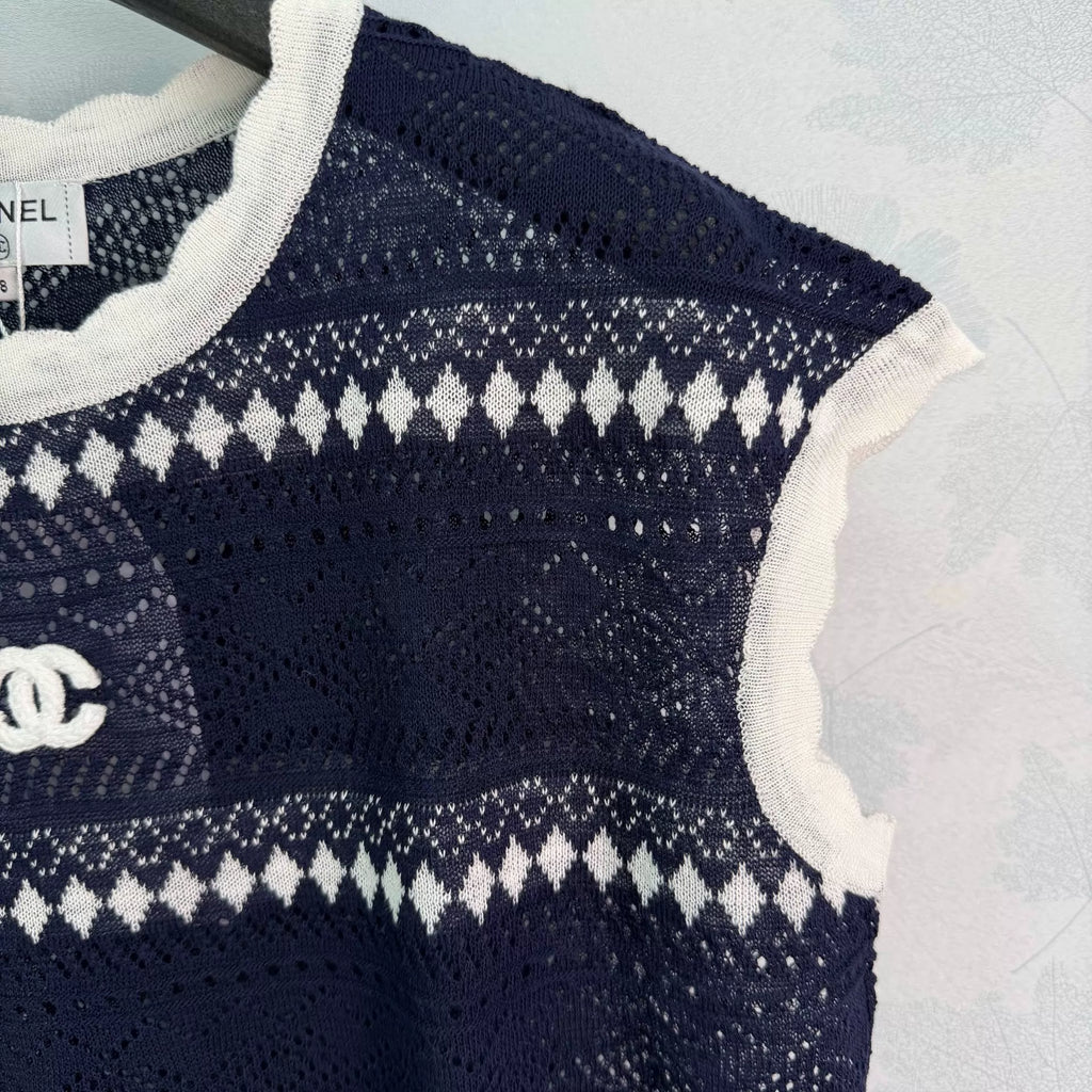 26SS New Striped Knit Vest