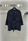 25fw Bead plaid open top jacket