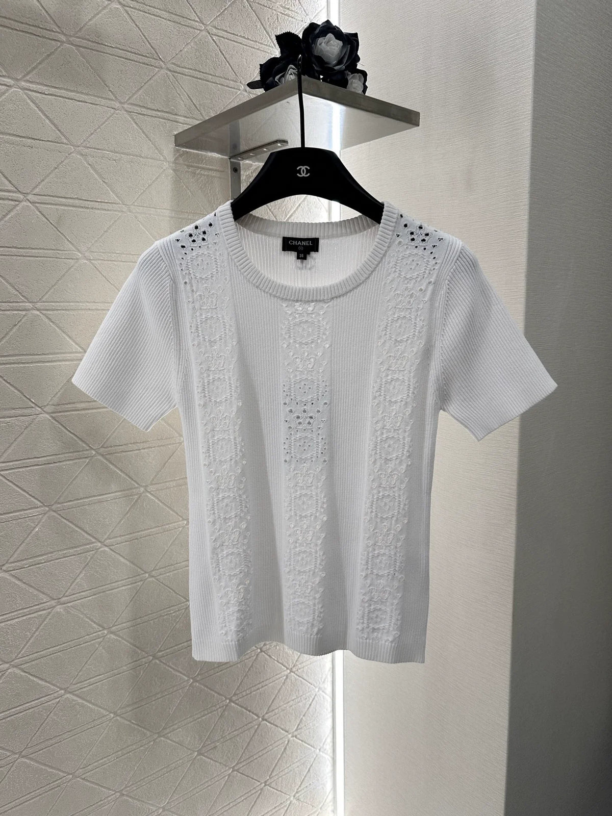 25fw Hollow knit short sleeves