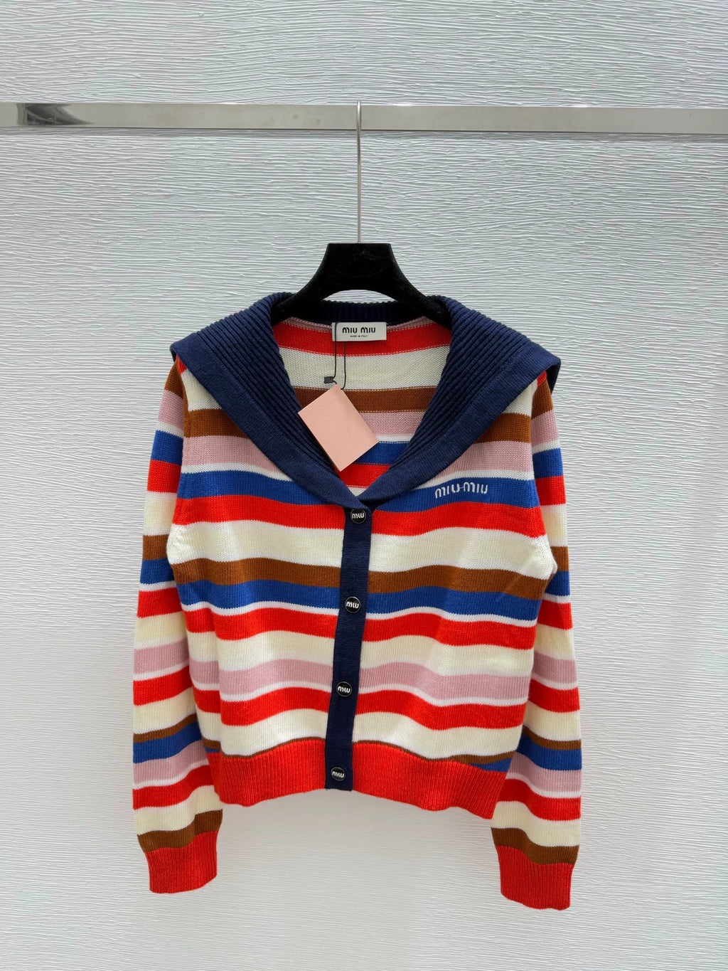 25fw Striped knitted cardigan