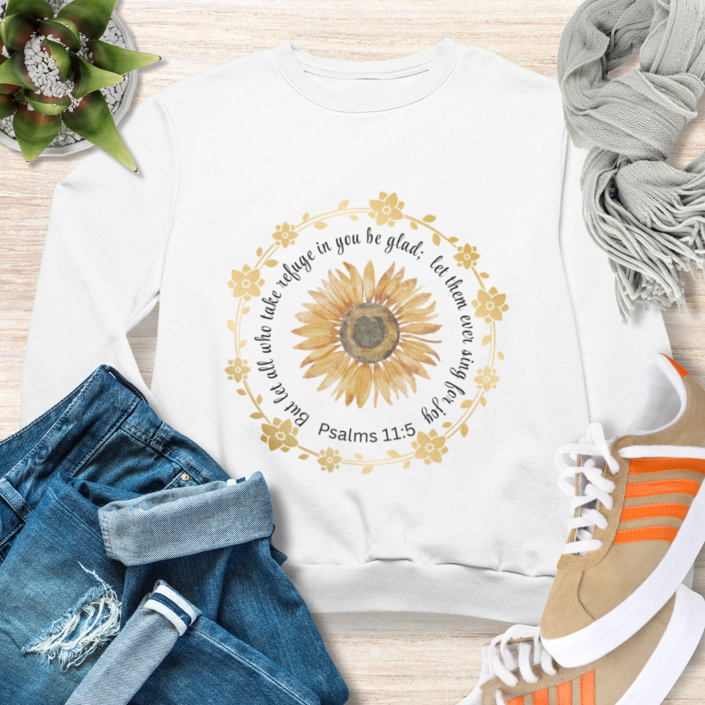 God is My Refuge Sweatshirt Cozy Christian Sweatshirt