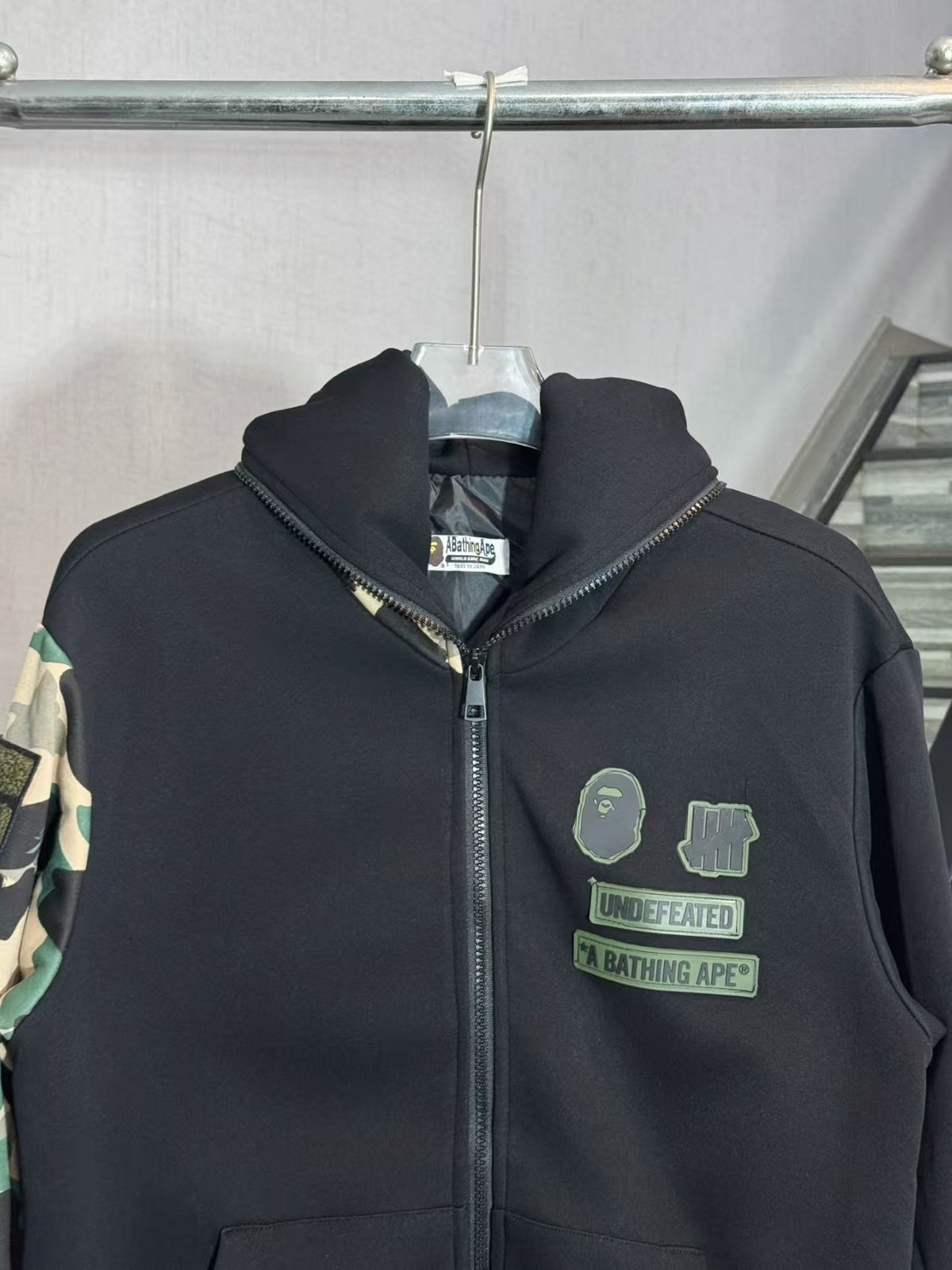 Smiling hooded zipper jacket