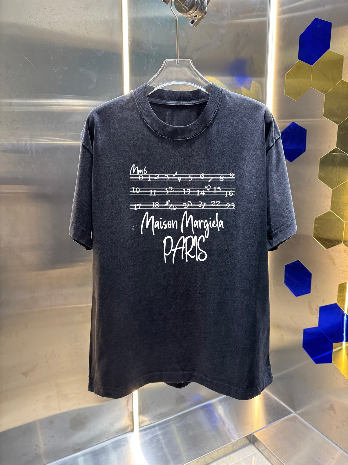 Wash and grind 320g round neck short sleeved T-shirt
