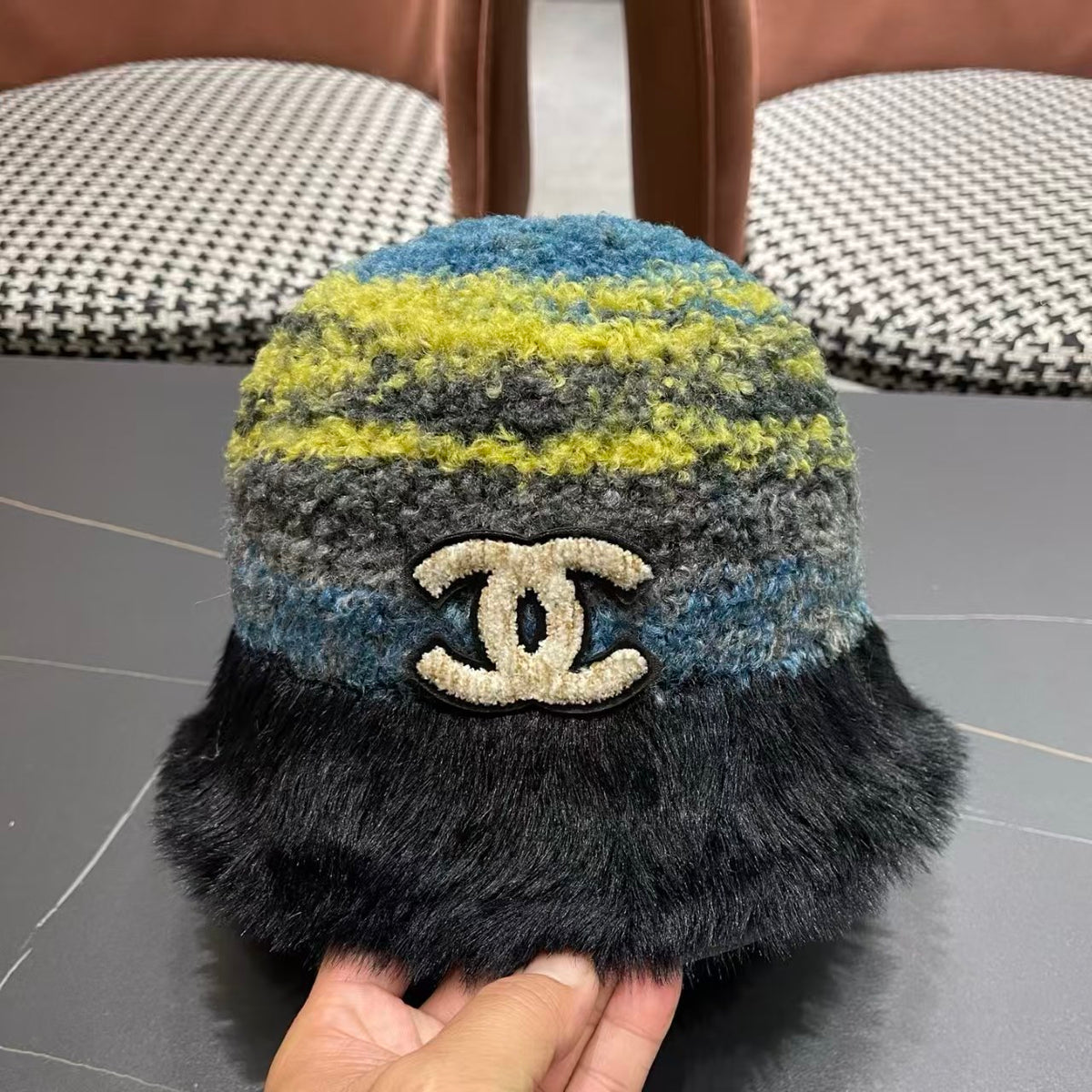 New Rainbow Knitted Basin Hat