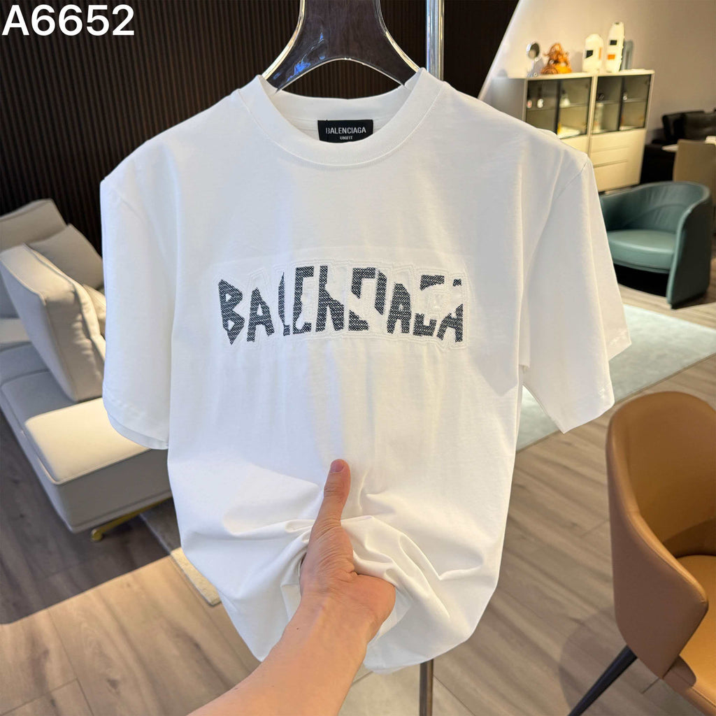 26ss new embroidery craft logo letter short sleeved shirt