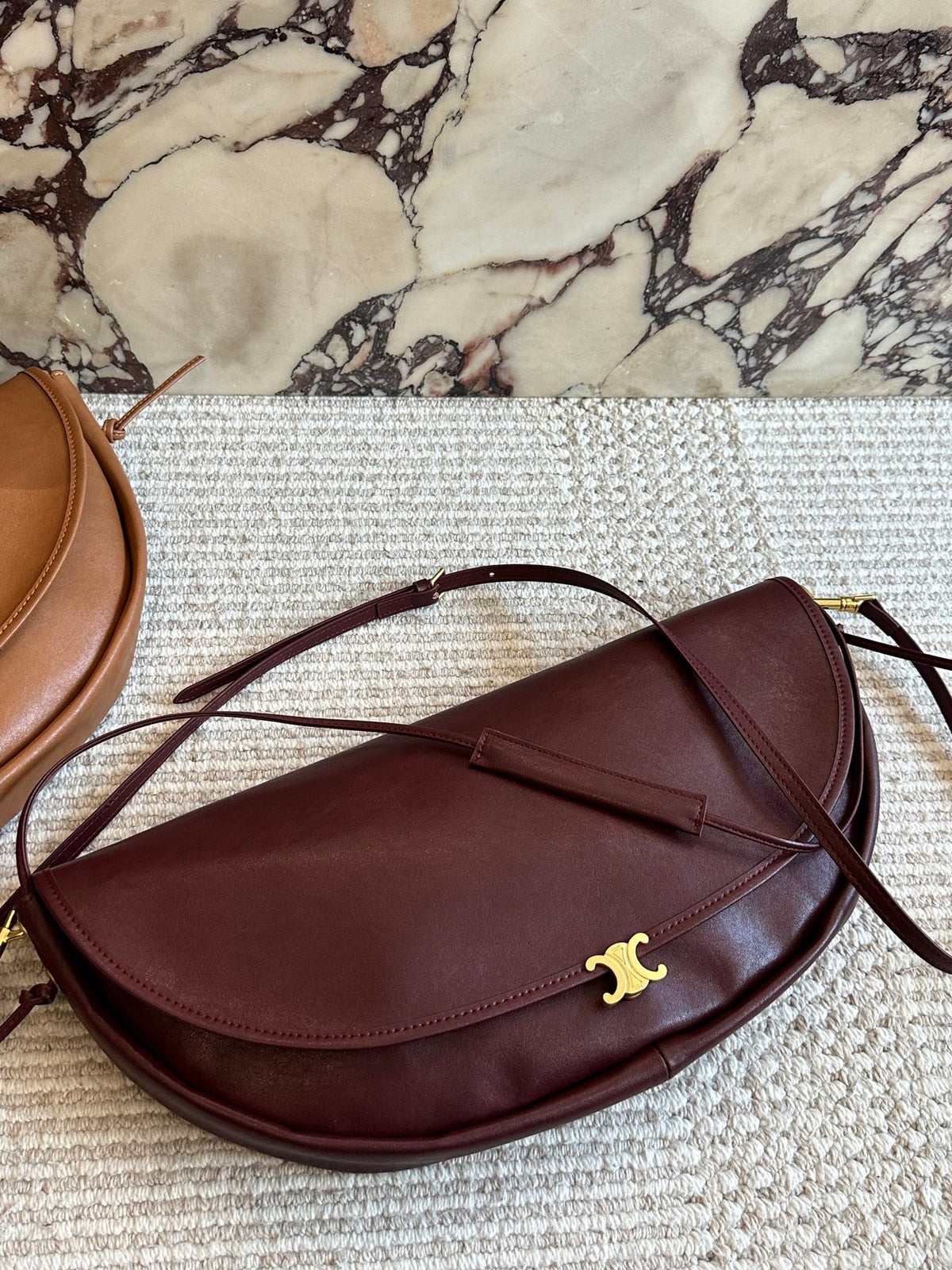 Horizontal Half Half Moon Bag Saddle Bag